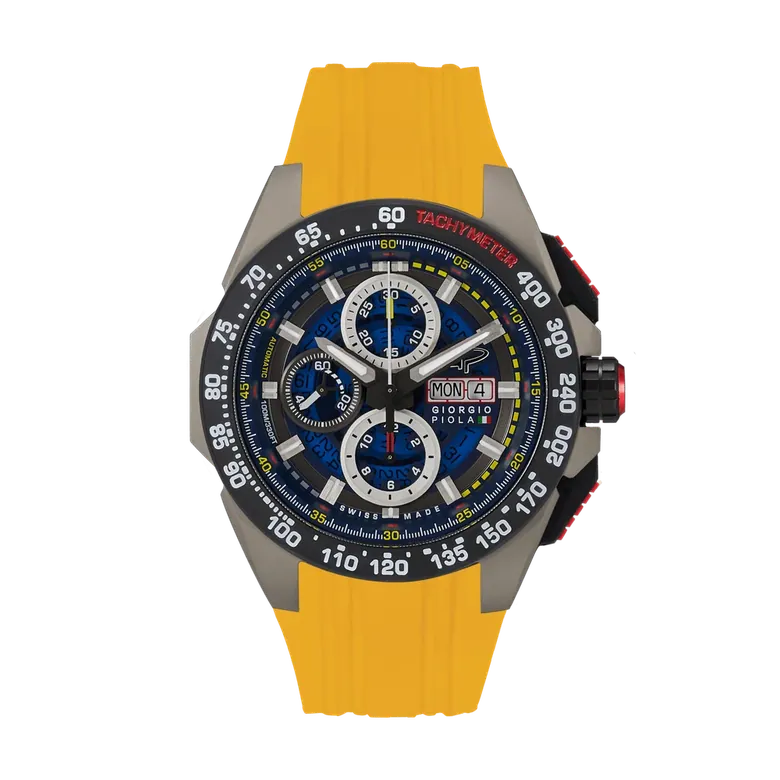 G5 Delta - Black-Yellow Automatic Titanium Swiss Sport Chrono Watch