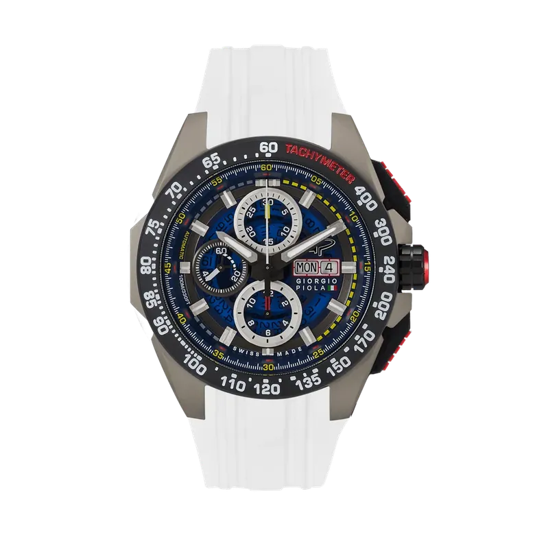 G5 Delta - Black-White Automatic Titanium Swiss Sport Chrono Watch