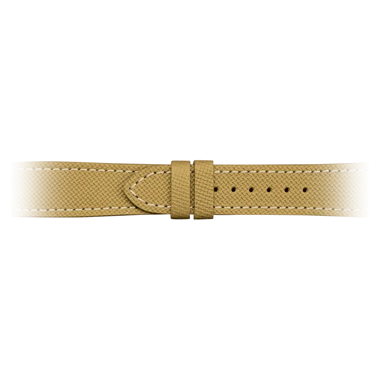 Ivory leather strap with canvas effect by Giuliano Mazzuoli Watches