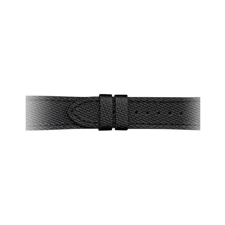 Black leather strap with canvas effect by Giuliano Mazzuoli Watches