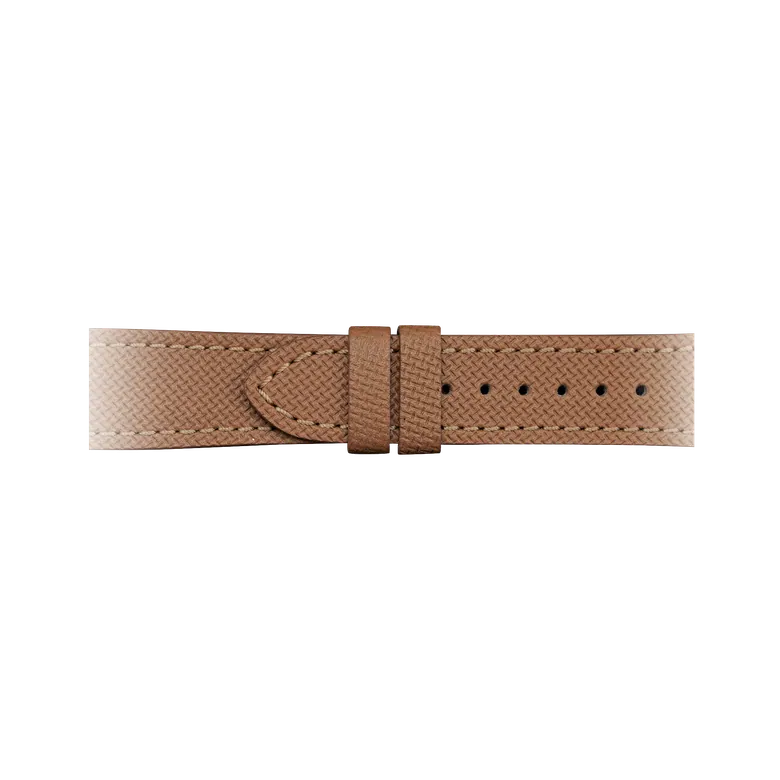Light brown leather strap with canvas effect by Giuliano Mazzuoli Watches