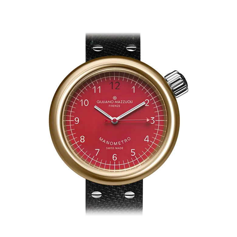Manometro Bronze Red by Giuliano Mazzuoli Watches