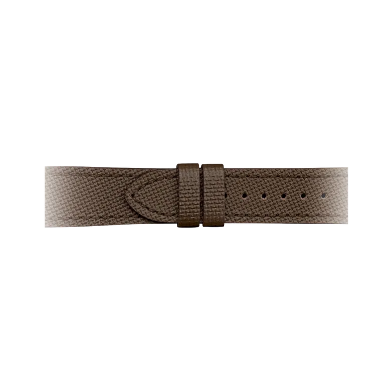 Dark brown leather strap with canvas effect by Giuliano Mazzuoli Watches