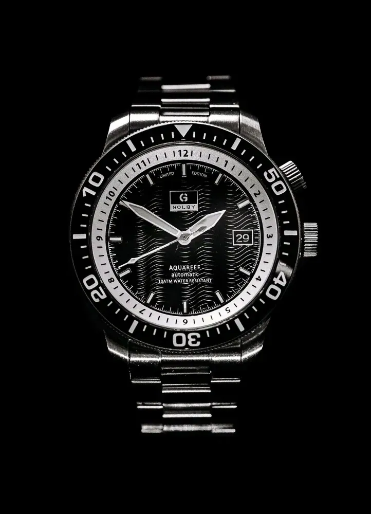 The Black & White Golby Aquareef, Monochrome Series, 1 of 25 Ltd Edition,  Dual Timer Watch.