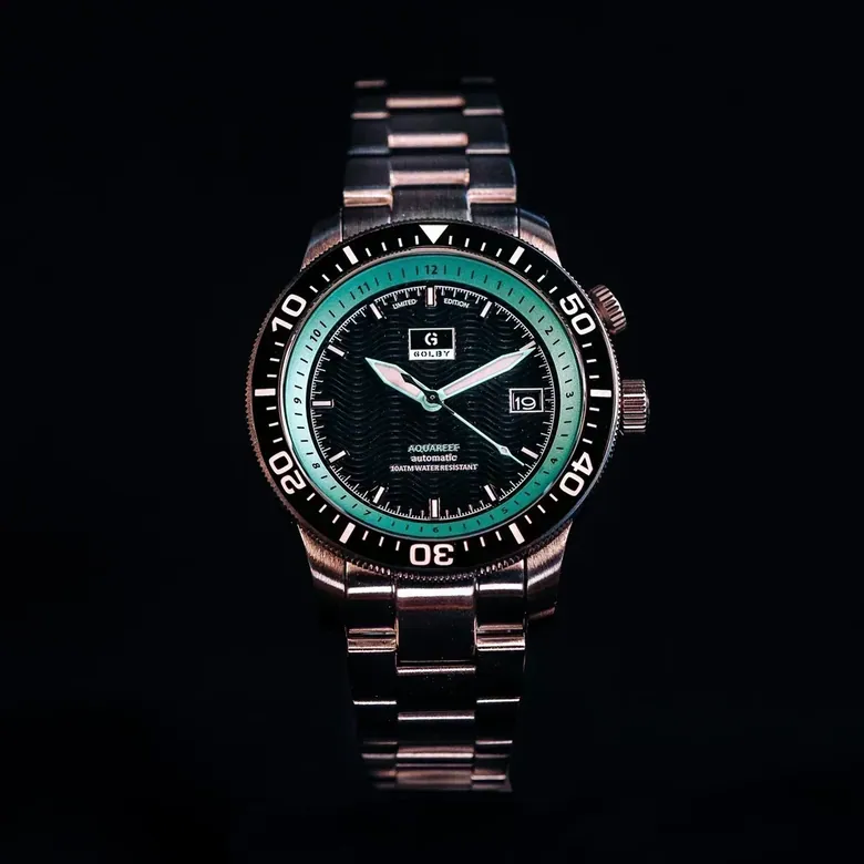 The Black/Teal Golby Aquareef Dual Timer Watch
