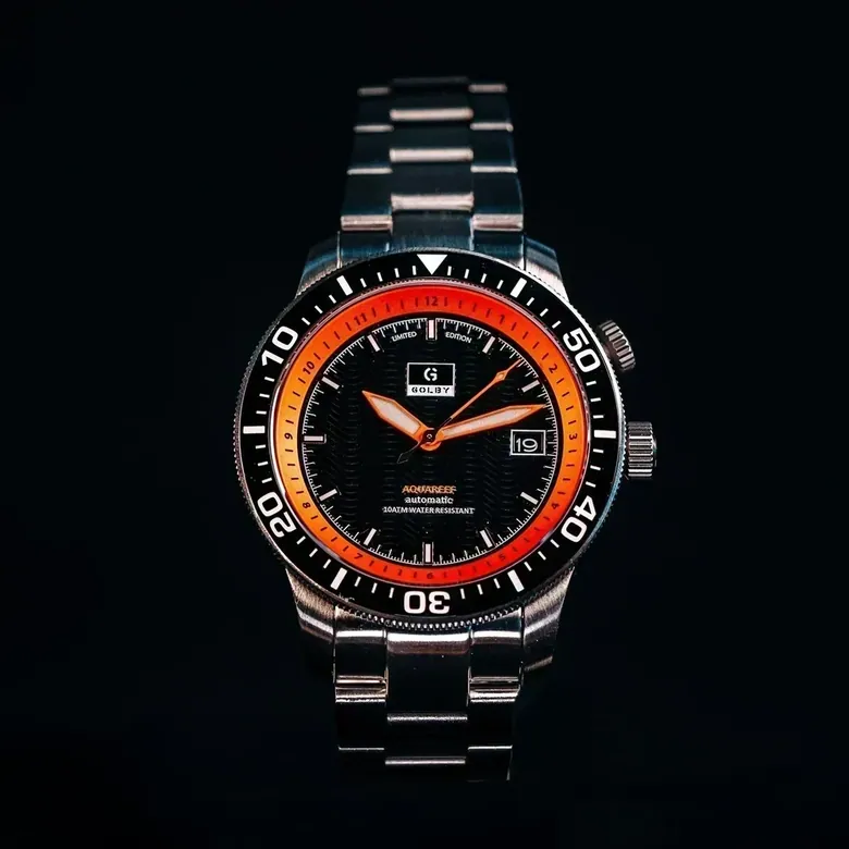 The Black/Orange Golby Aquareef Dual Timer Watch