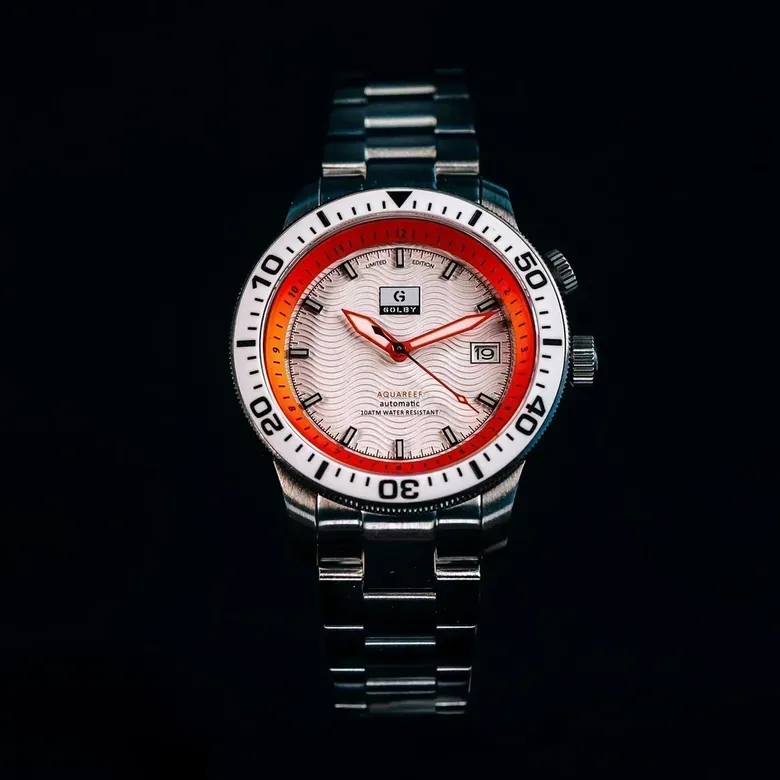 The White/Orange Golby Aquareef Dual Timer Watch