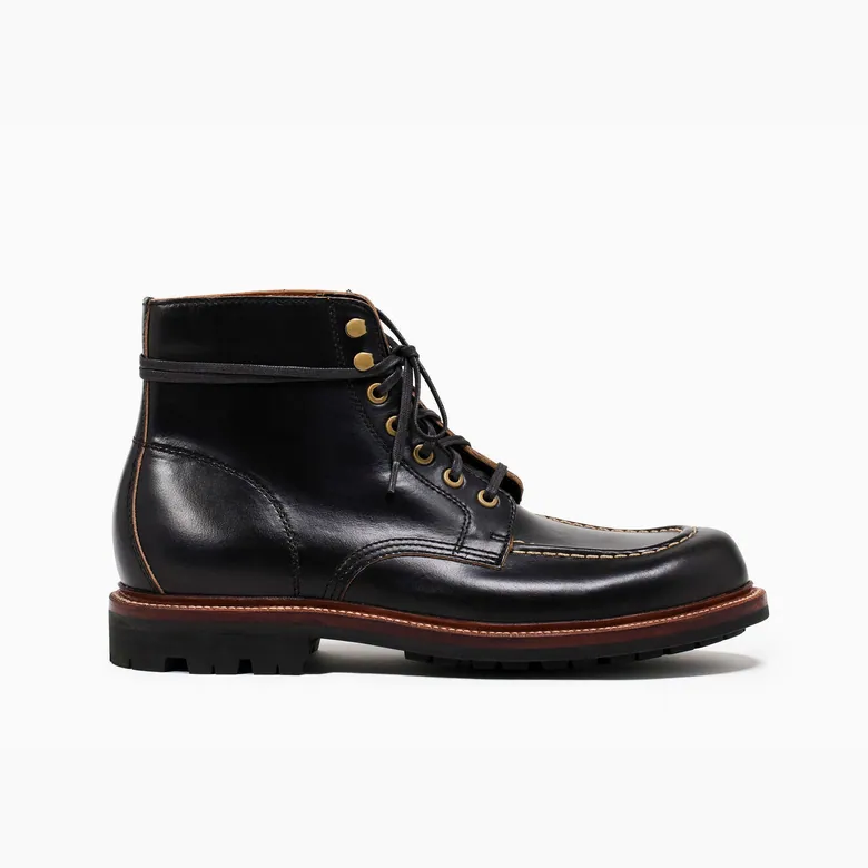 The Brass Boot: Chromexcel Black Moc Toe Boots | Grant Stone