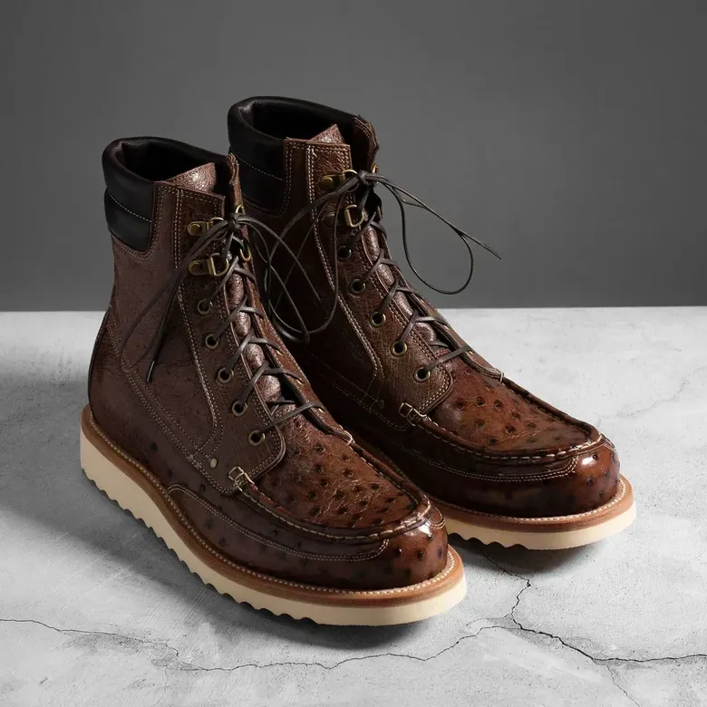 Field Boot Kango Tobacco Ostrich