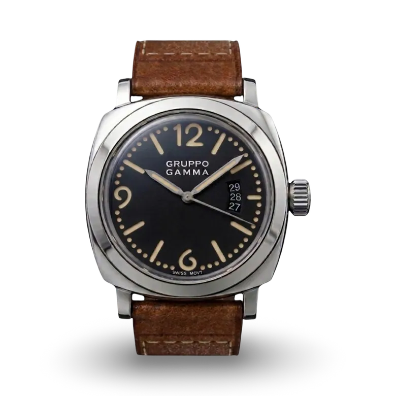 Genesis Stainless Steel Dive Watch w/ Date, Black Dial | Gruppo Gamma