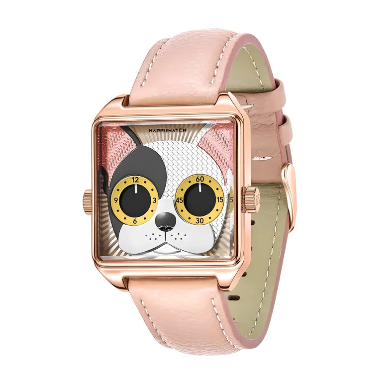 Pink Bulldog Watch | Bold Queens Art Watch – HappieWatch