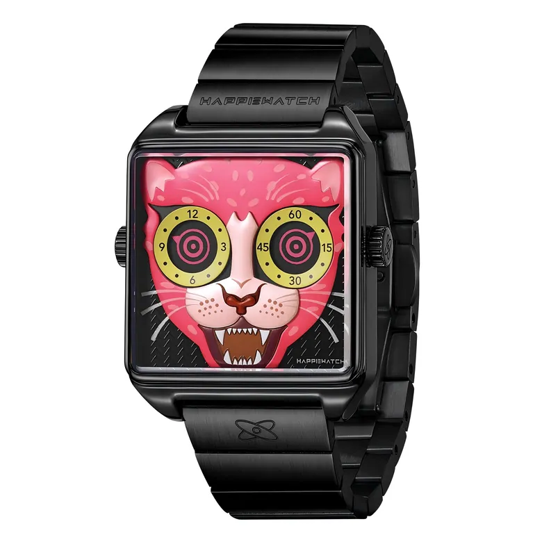 Pink Leopard Watch | Bold Statement Art Watch – HappieWatch