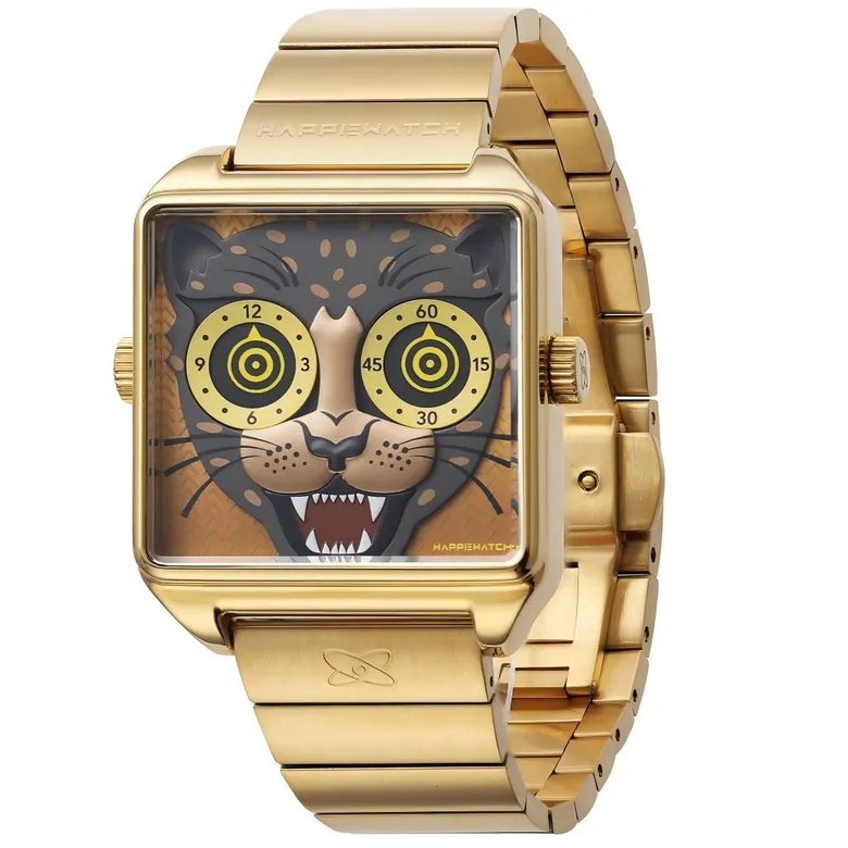 HappieWatch - Reloj de alta costura - Leopard Goldie