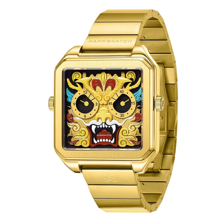 Gold Dragon Watch | Luxury Gold-Plated Art Watch – HappieWatch