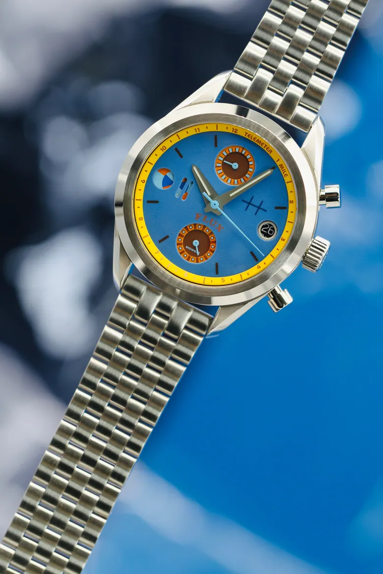 Chilton Flux Blue Dial — Rotating Disc Chronograph | Haven Watch Co.