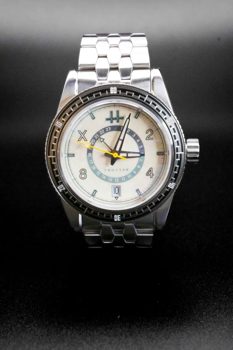 Trotter White Dial GMT — 38mm Swiss Caliber Watch | Haven Watch