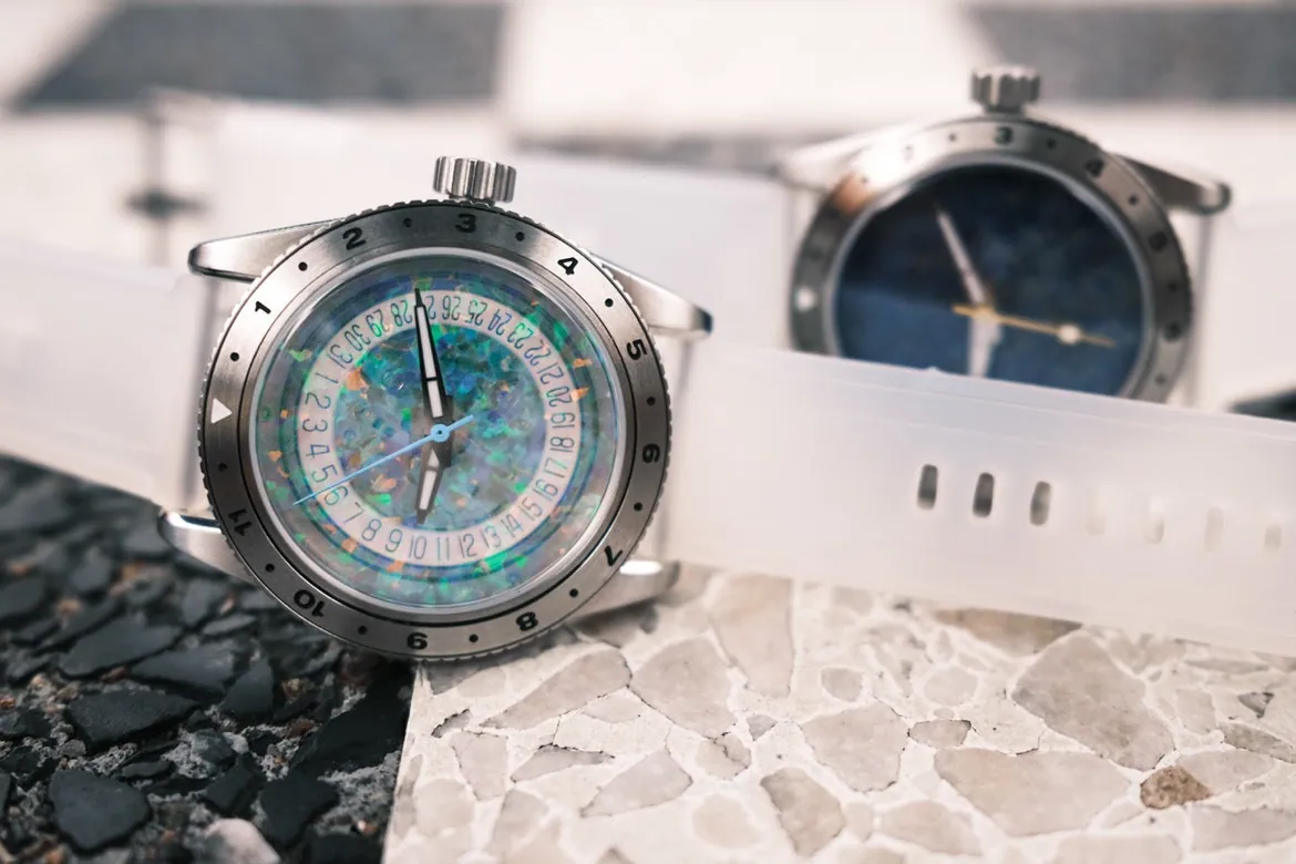Terra Stone - Opal Stone Dial Watch with Steel Bracelet