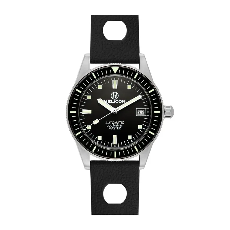 Helicon Master 62 Dive Watch Granite - Black Skin Diver