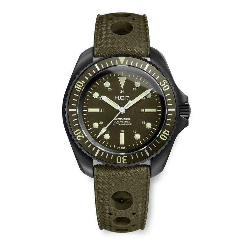 Diver 200M Automatic Commando Diving Watch - Green &amp; Black PVD