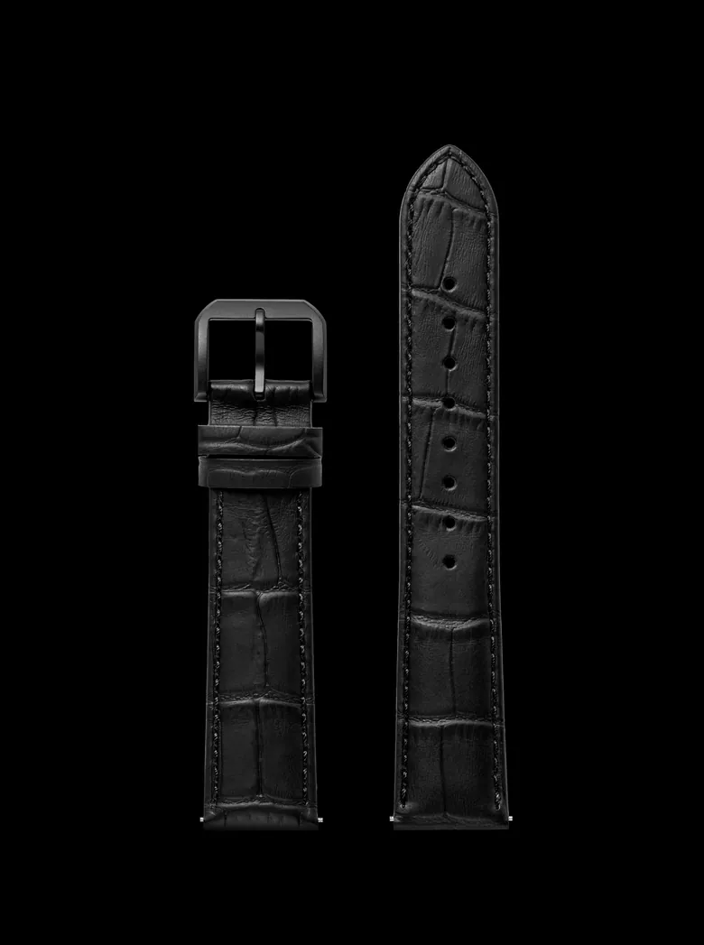 Black Leather Strap - Black | Sports Watch