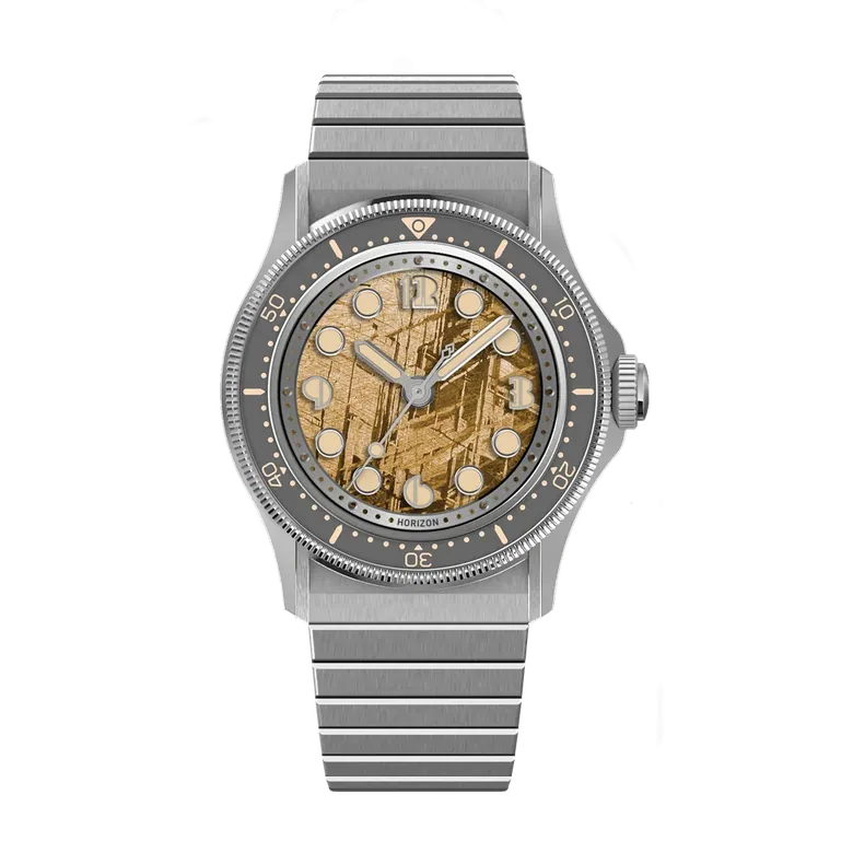 Nemolithic with gold meteorite dial