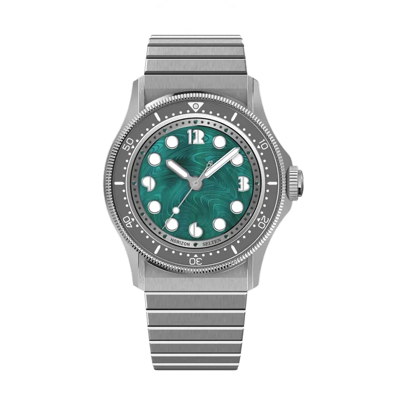Nemo with Teal mother of pearl guilloche dial