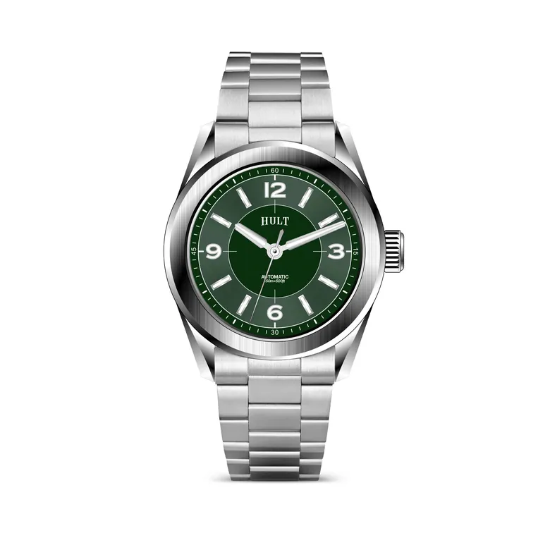 Meridian Green | 37mm Automatic Field Watch | Hult Watch Company