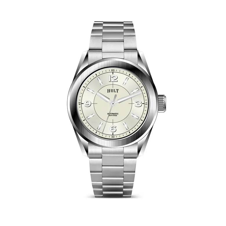 Meridian Cream | 37mm Automatic Field Watch | Hult Watch Company
