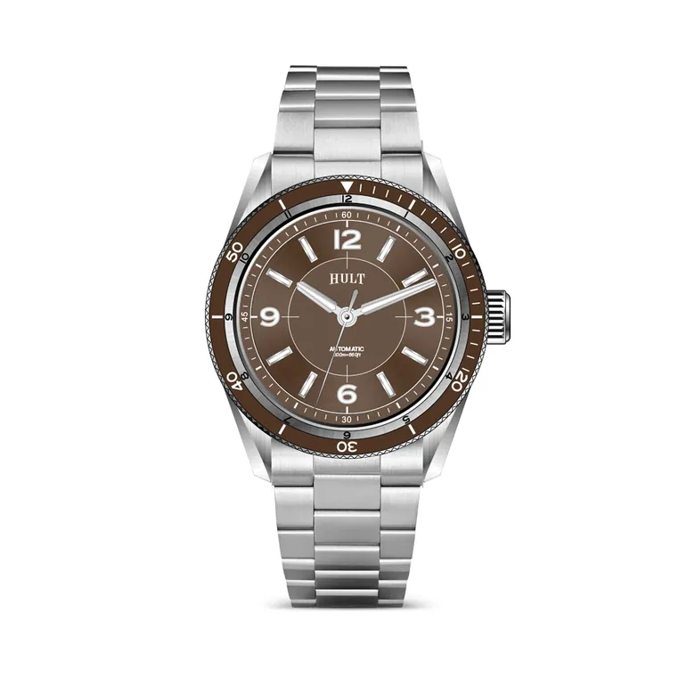 Meridian Diver Brown | 37mm Automatic Dive Watch | Hult Watch Company