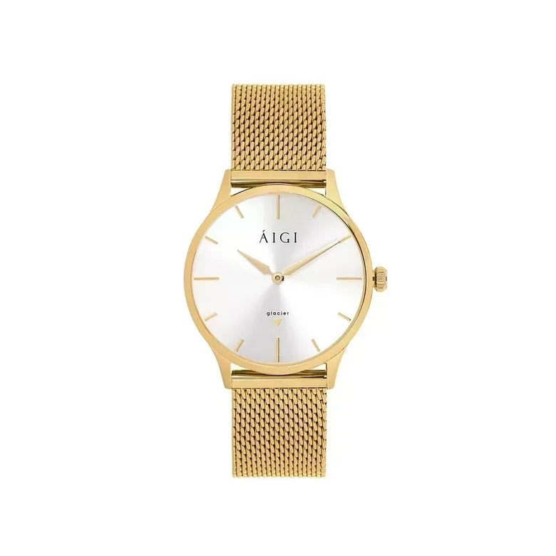 Glacier Gold 36mm Mesh Watch