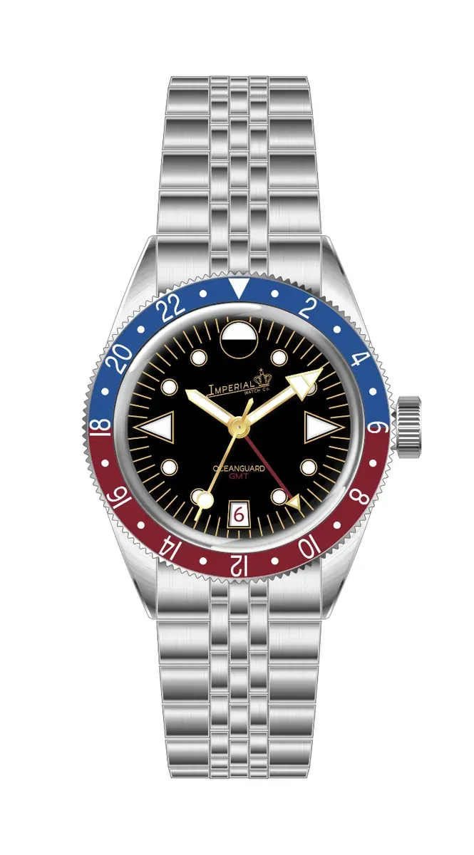 Oceanguard GMT - Jet Black w/ Pepsi Bezel