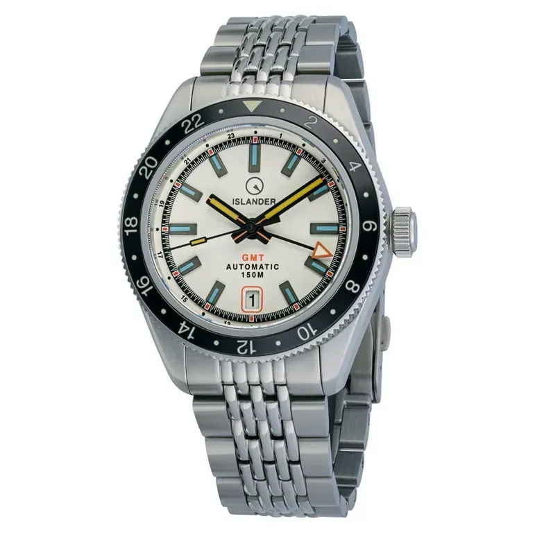 Islander Port Jefferson GMT Skin Diver Automatic Watch with White Dial #ISL-245