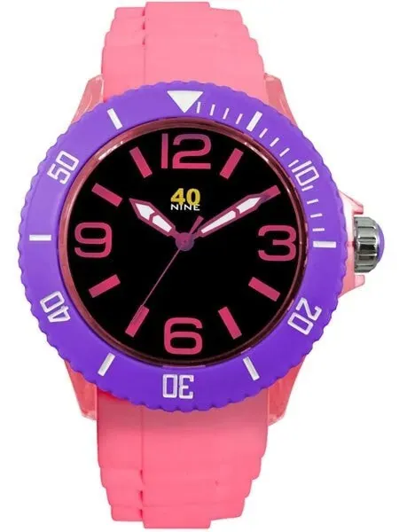40Nine Clear Pink Plastic 46mm Case with Pink Silicone Rubber Strap #40NINE02-PINK