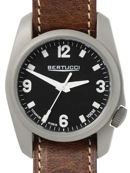 Bertucci A-1T Titanium 36mm Field Watch with Leather Strap #10303