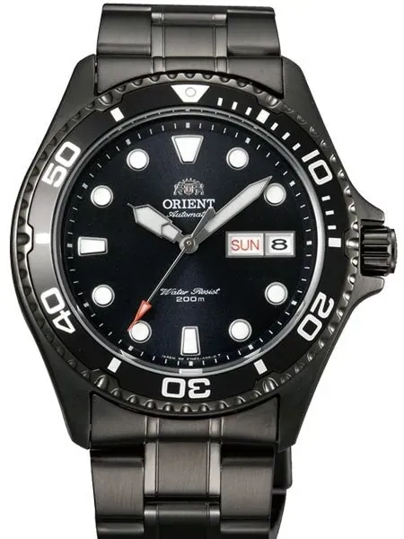 Scratch and Dent - Orient Ray Raven II Black PVD Automatic Dive Watch with Bracelet #AA02003B 2