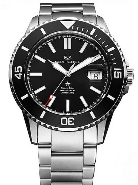 Sea-Gull 44mm Ocean Star Automatic Dive Watch with Sapphire Crystal #816.523blk