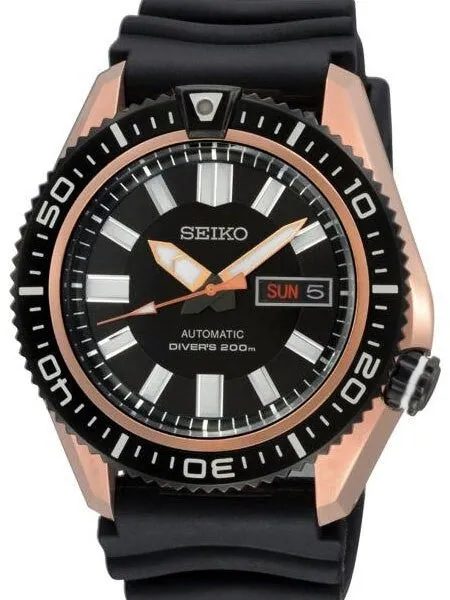 Seiko Stargate Automatic Dive Watch with Black Dial and Rubber Dive Strap #SKZ330K1