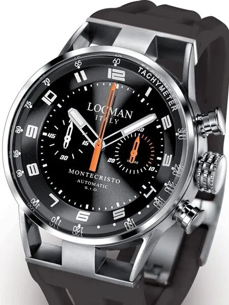 Locman Montecristo 100 Meter Automatic Chronograph Watch with 44mm Case #514BKORBKR