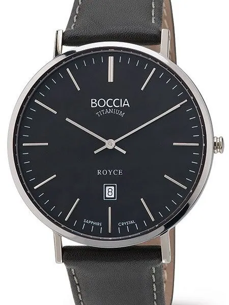 Boccia Mens Thin Quartz Watch with 42mm Titanium Case and a Sapphire Crystal #3589-02