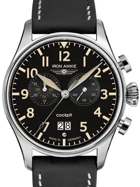 Iron Annie Quartz Chronograph Watch with Stopwatch and 12-Hour Totalizer #5186-2