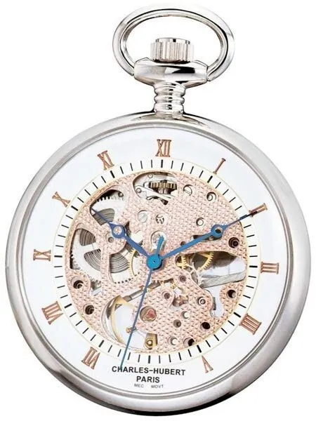 Charles-Hubert Mechanical Pocket Watch with Rose Gold Tone Accents #3801