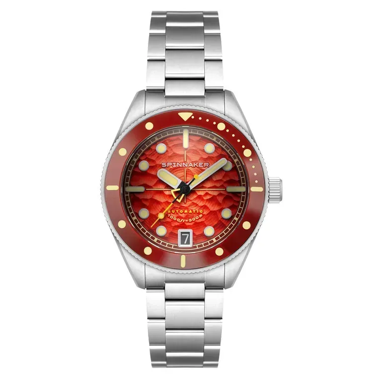 Spinnaker Challenger Automatic 300 Meter Fiery Red Dive Watch #SP-5159-33