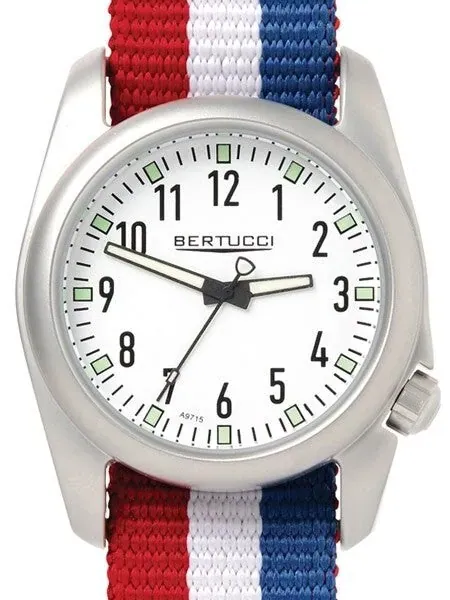 Bertucci Ventara Stainless Steel Field Watch with a DX3 Nylon Strap #11058