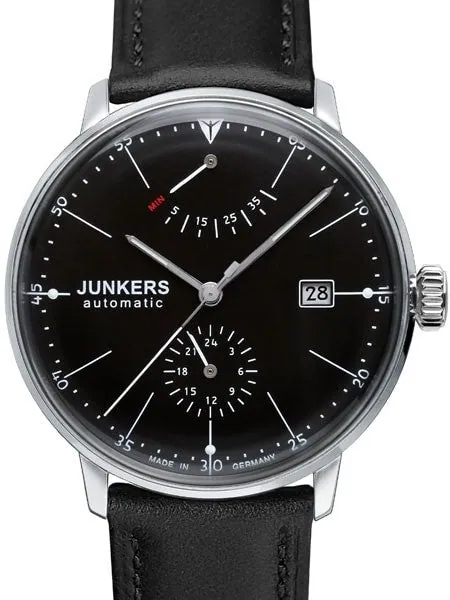 Junkers Bauhaus Automatic Watch with Power Reserve and 24hr Subdial #6060-2