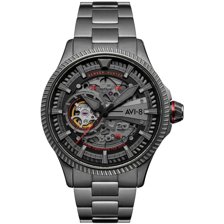 AVI-8 Hawkeye Hunter Black Arrows, Automatic Pilot Watch, AR Sapphire Crystal #AV-4078-33
