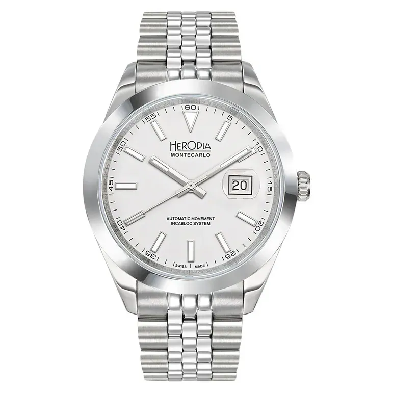 Herodia Monte Carlo Swiss Watch with Porcelain White Dial #HMONSDEWT.AC