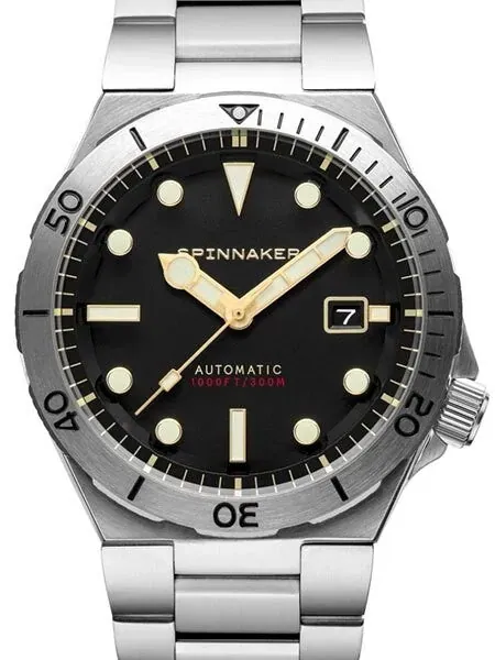 Spinnaker Boettger 300 Meter Hi-Beat Automatic Dive Watch with Stainless Steel Unique Black Dial #SP-5083-11