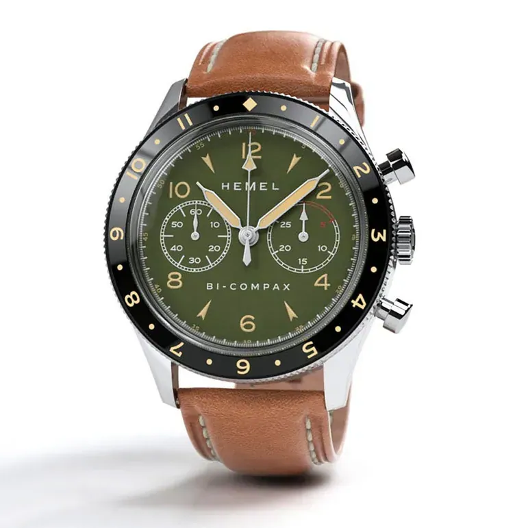 HEMEL Air Wing Mechanical Chronograph with Dual-Time Bezel and DD Sapphire Crystal #HF19OL