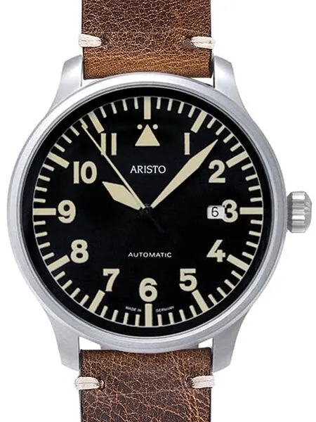 Aristo 42mm Swiss Automatic Aviator Watch with Sapphire Crystal #7H102