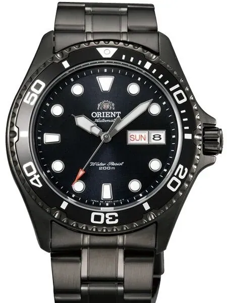 Scratch and Dent - Orient Ray Raven II Black PVD Automatic Dive Watch with Bracelet #AA02003B 1